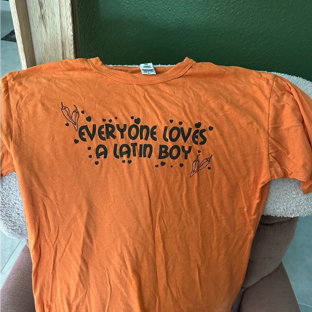 orange t-shirt. size large.